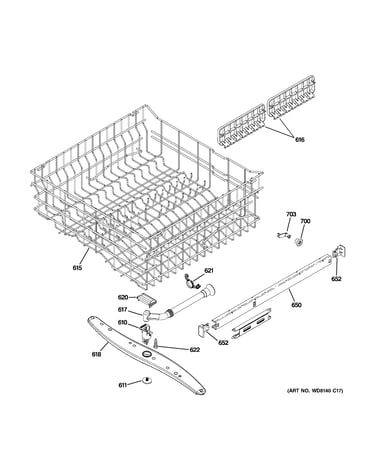 Upper rack assembly