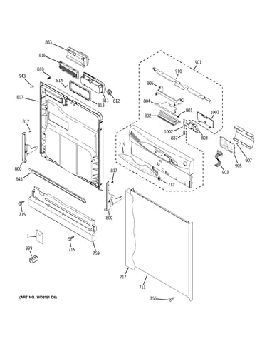 Escutcheon & door assembly