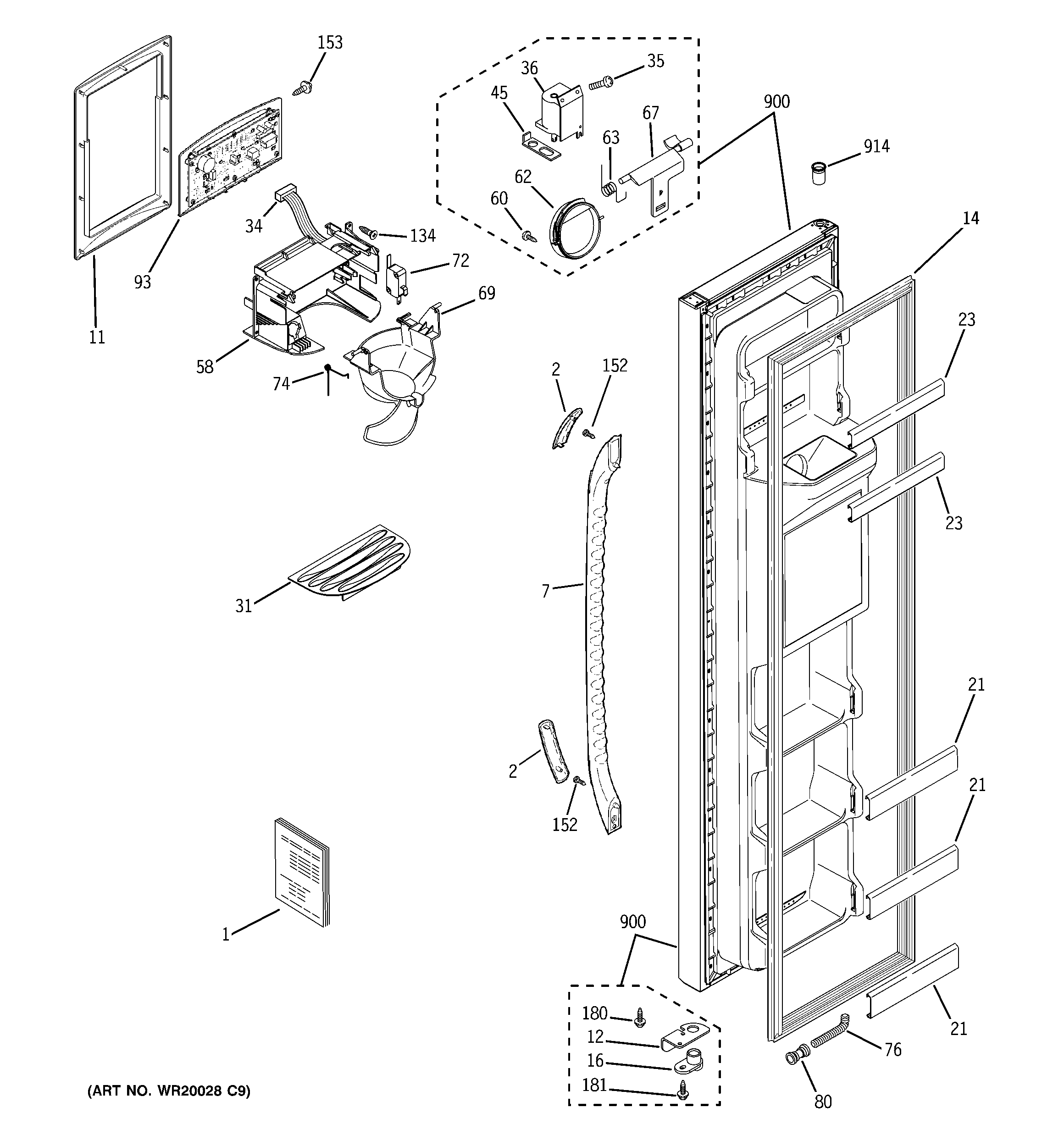 Freezer door