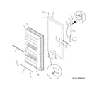 GE FUG17DSERWH freezer door diagram