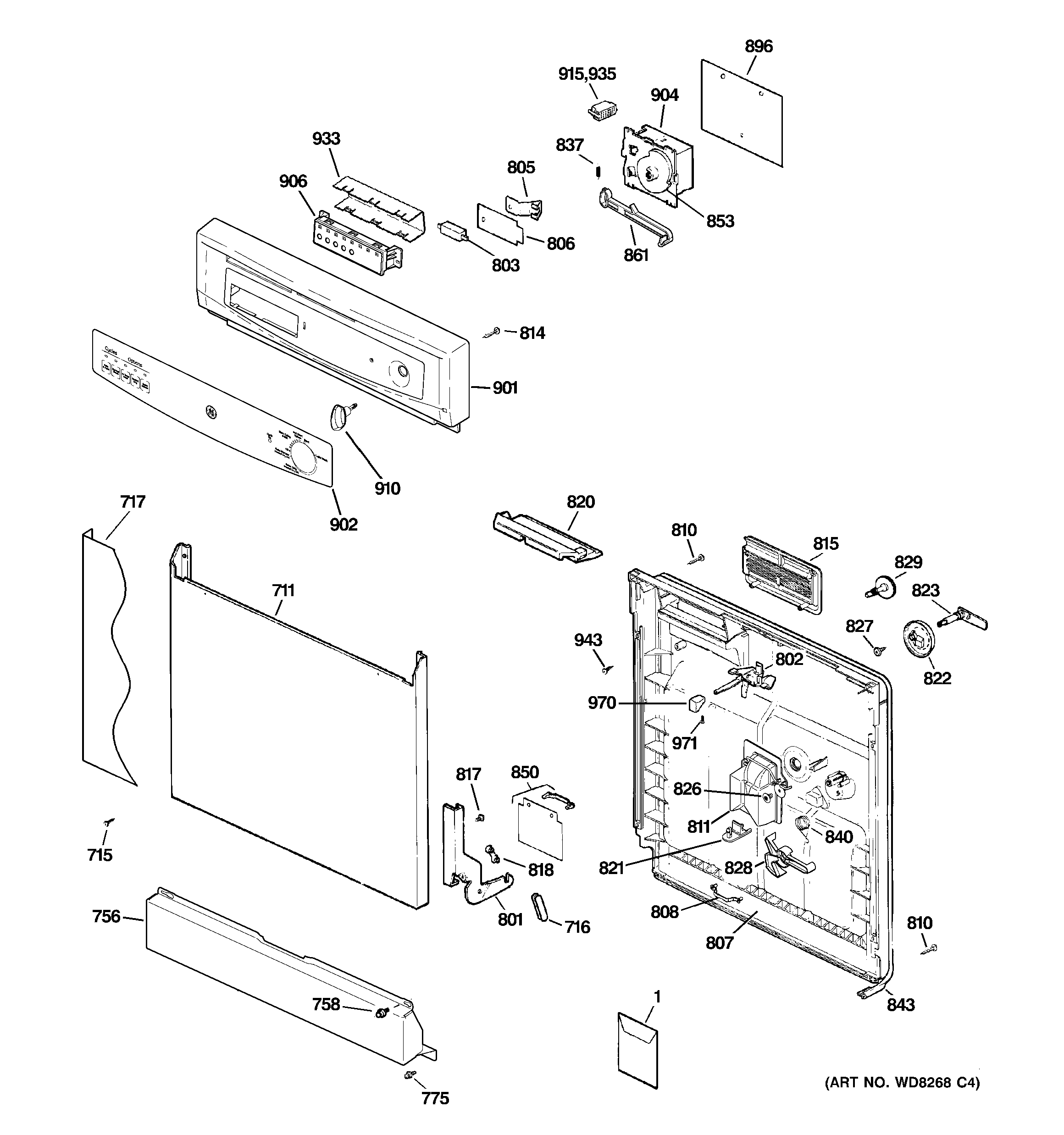 Escutcheon & door assembly