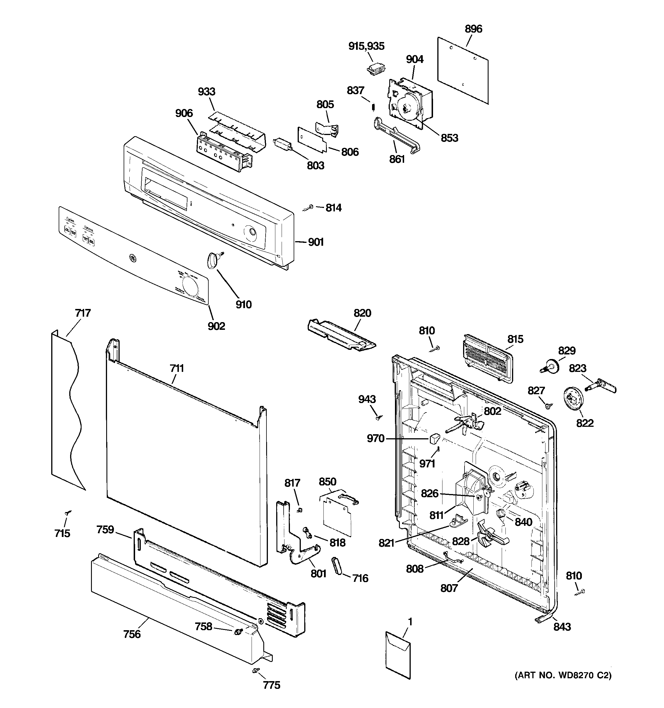Escutcheon & door assembly