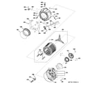 GE WCVH4800K0WW tub & motor diagram
