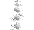 GE PCE23NHTKFSS freezer shelves diagram