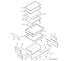 GE ZISP480DTASS fresh food shelves diagram