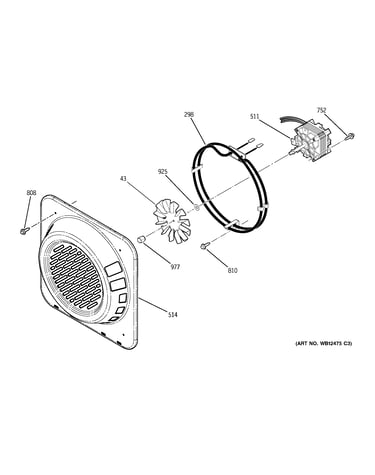 Lower oven convection fan