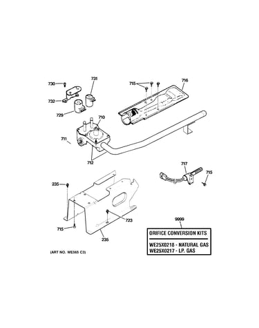 Gas valve & burner assembly