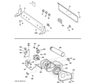 GE EED5600G7WW backsplash, blower & motor assembly diagram