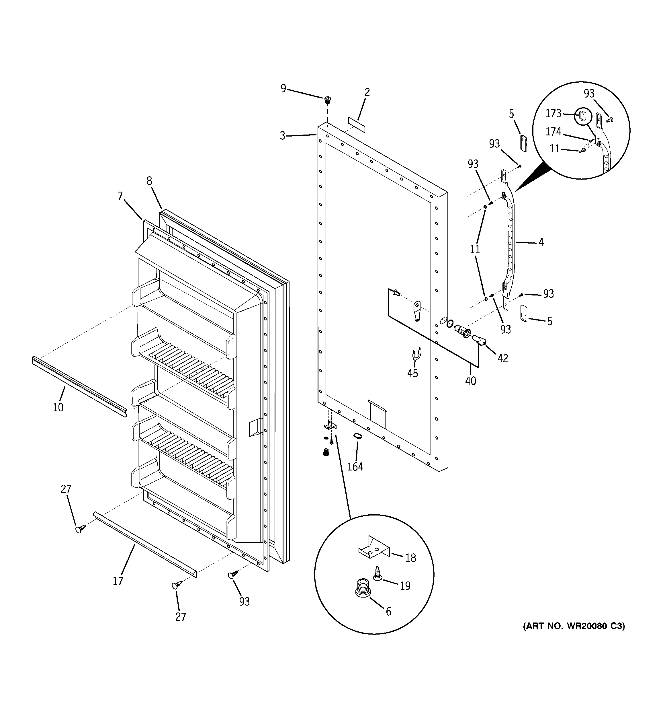 Freezer door