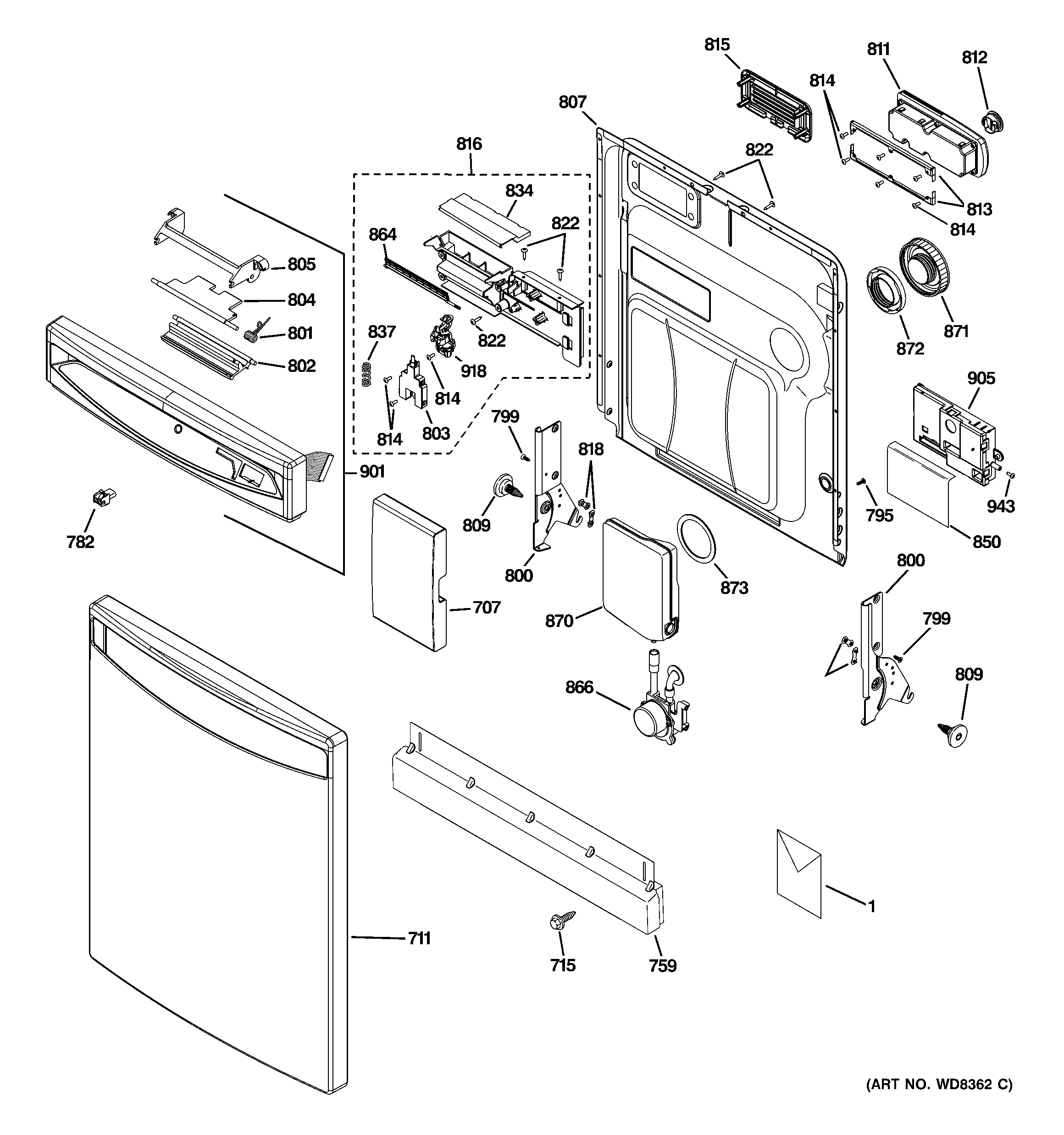 Escutcheon & door assembly