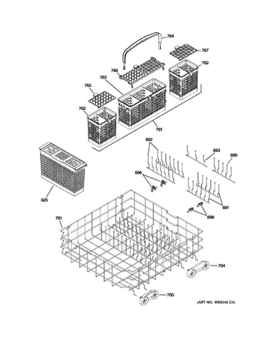 Lower rack assembly