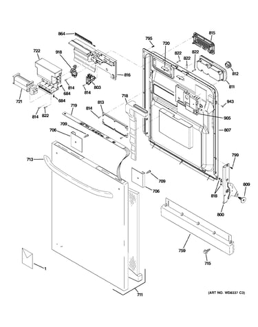 Escutcheon & door assembly