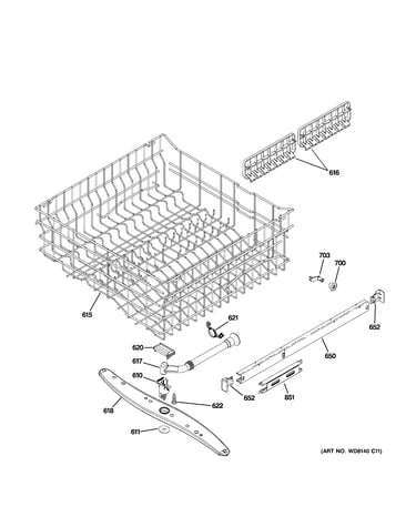 Upper rack assembly