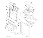 GE GLC4400R05WW escutcheon & door assembly diagram