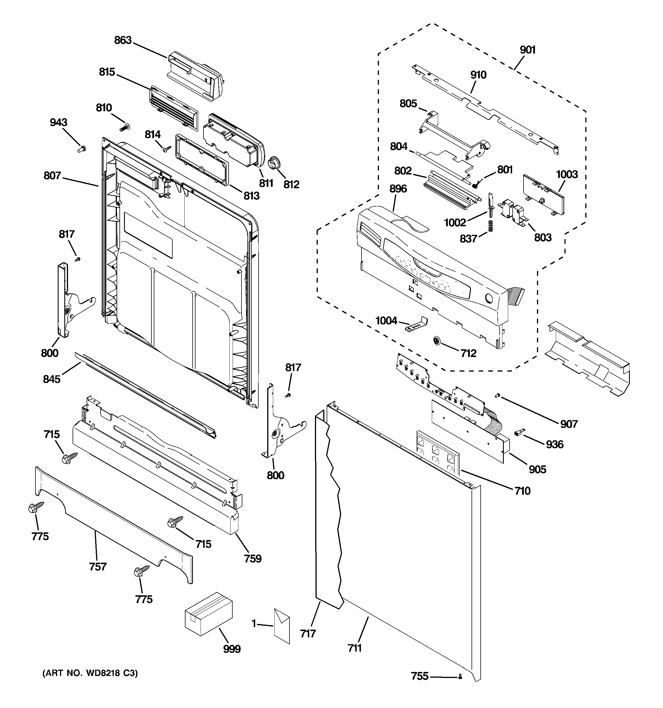 Escutcheon & door assembly