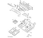 GE JGBP33DEM7CC control panel & cooktop diagram