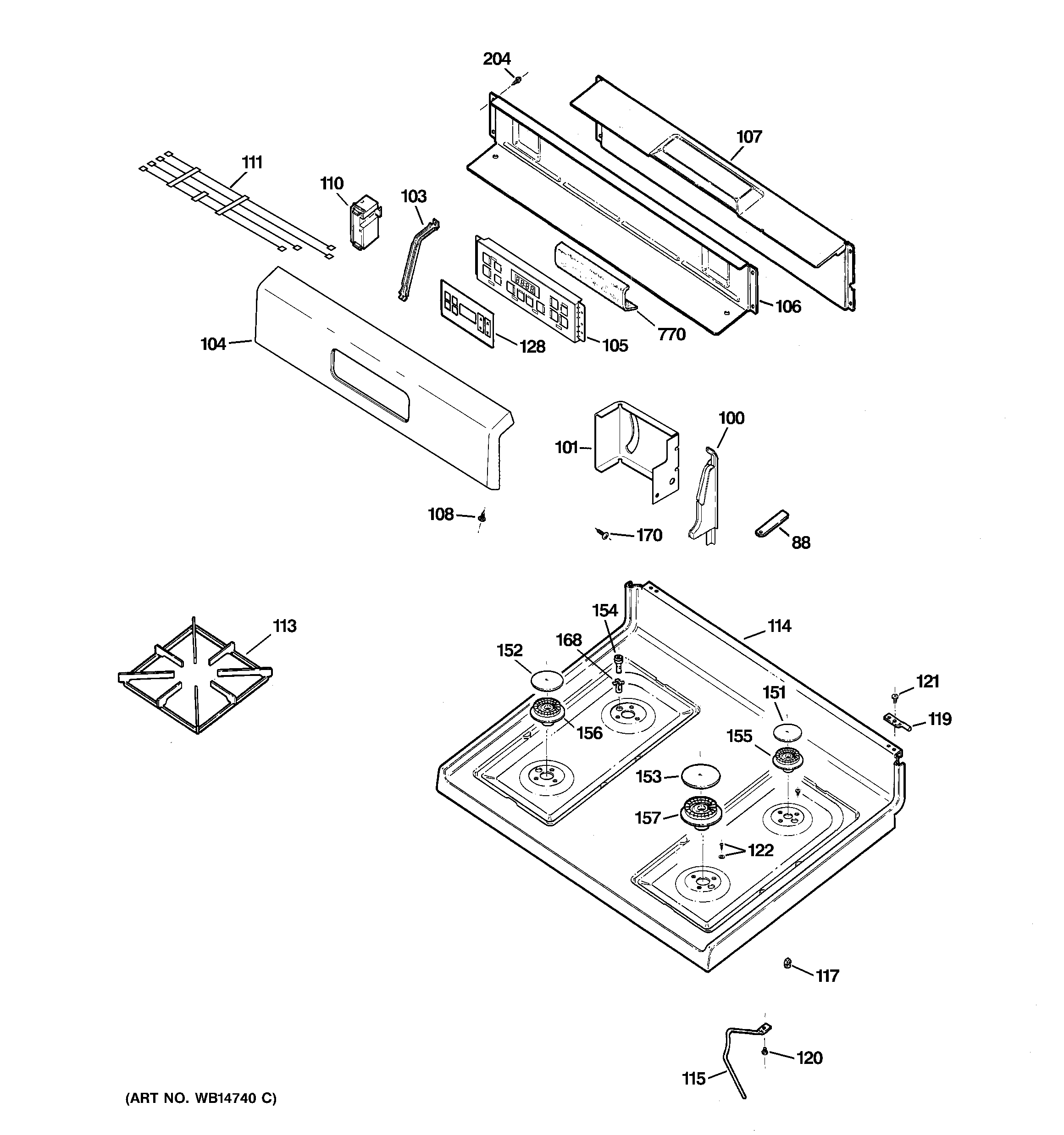 Control panel & cooktop