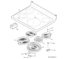GE JB680DP2BB cooktop diagram