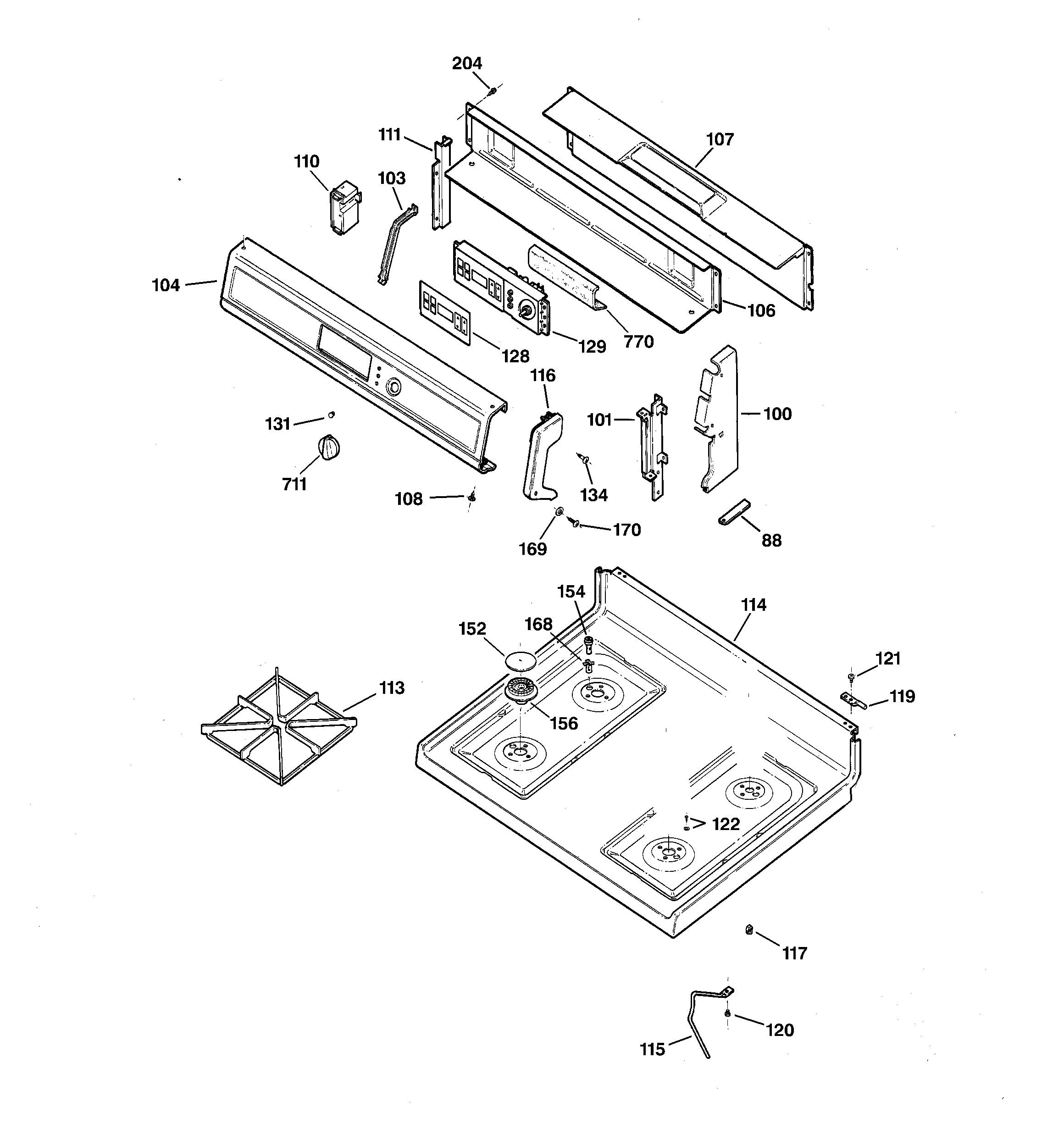 CONTROL PANEL & COOKTOP