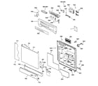 GE EDW2060F02SS escutcheon & door assembly diagram