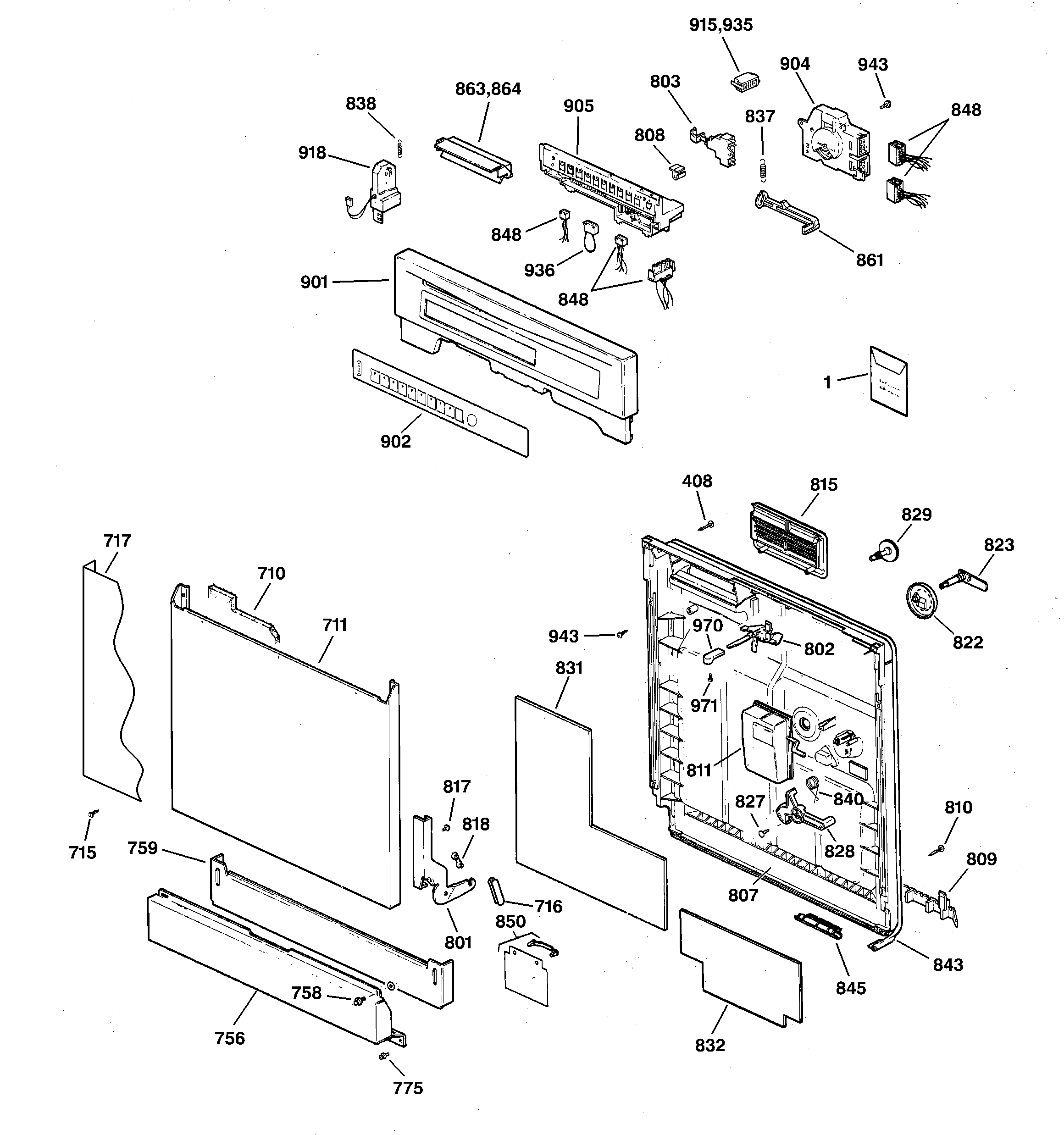 Escutcheon & door assembly