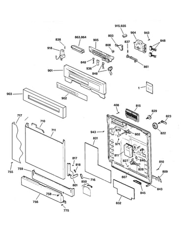 Escutcheon & door assembly