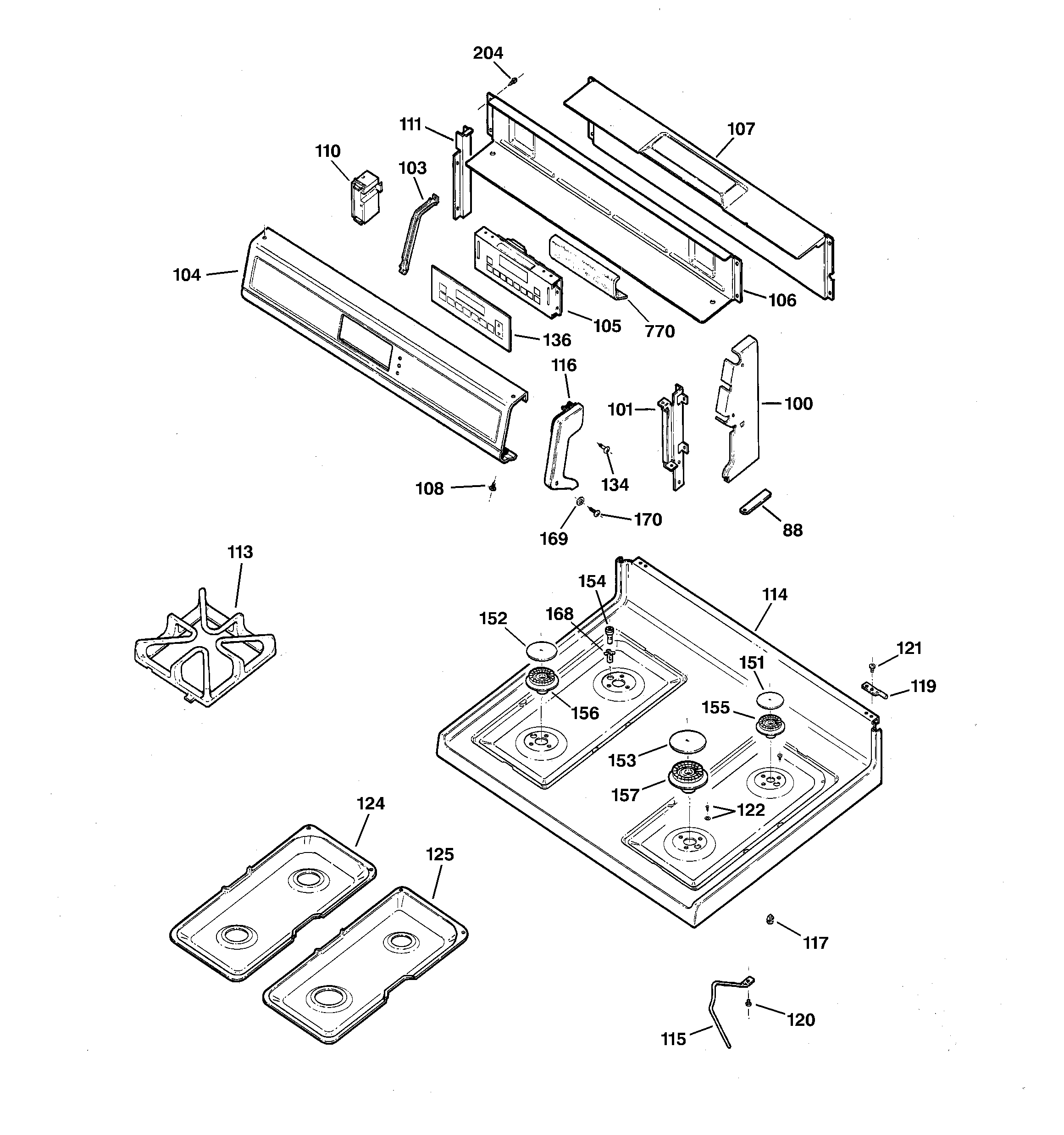 CONTROL PANEL & COOKTOP