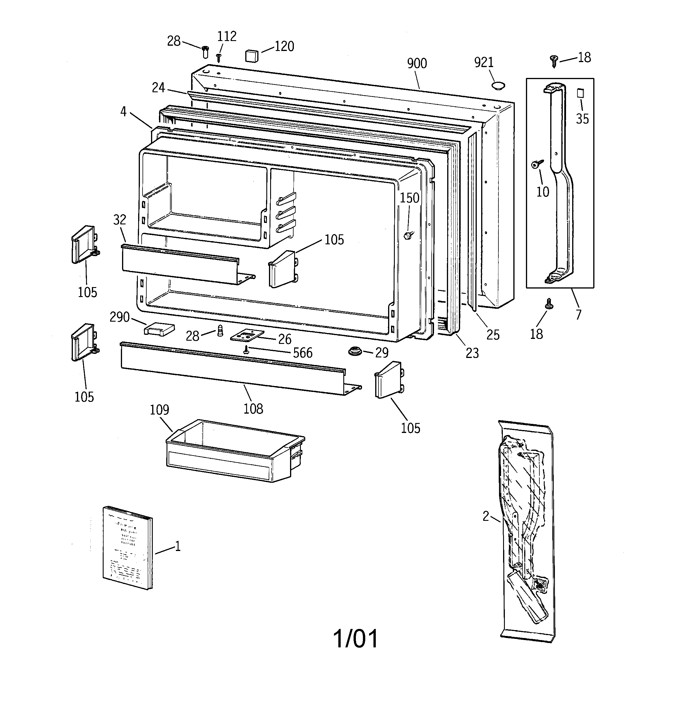 Freezer door