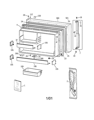 Freezer door