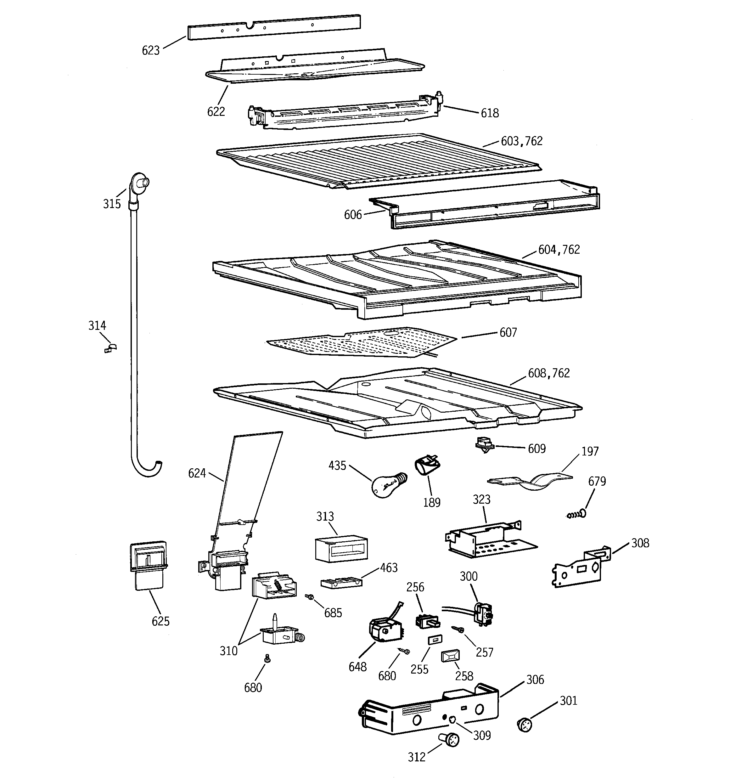 Compartment separator parts