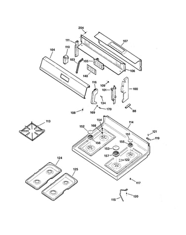 Control panel & cooktop