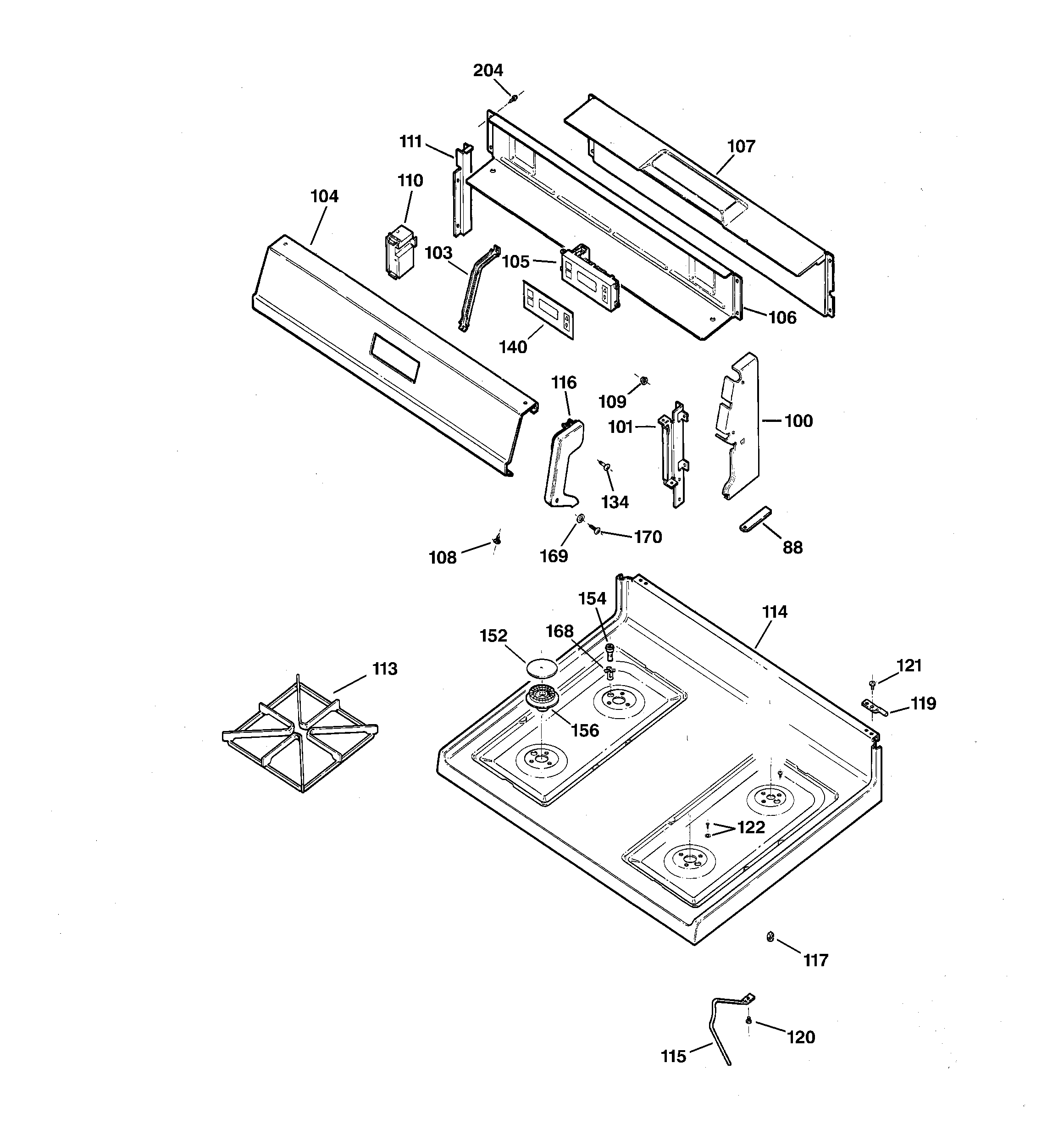 CONTROL PANEL & COOKTOP