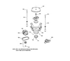 GE WCCB1030Y2WC suspension, pump & drive components diagram