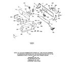 GE WLCD1030Y2WC backsplash & coin box assembly diagram