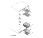GE LSHF6LGZBCWW freezer shelves diagram