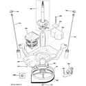 GE GBSR3140H7WW suspension, pump & drive components diagram