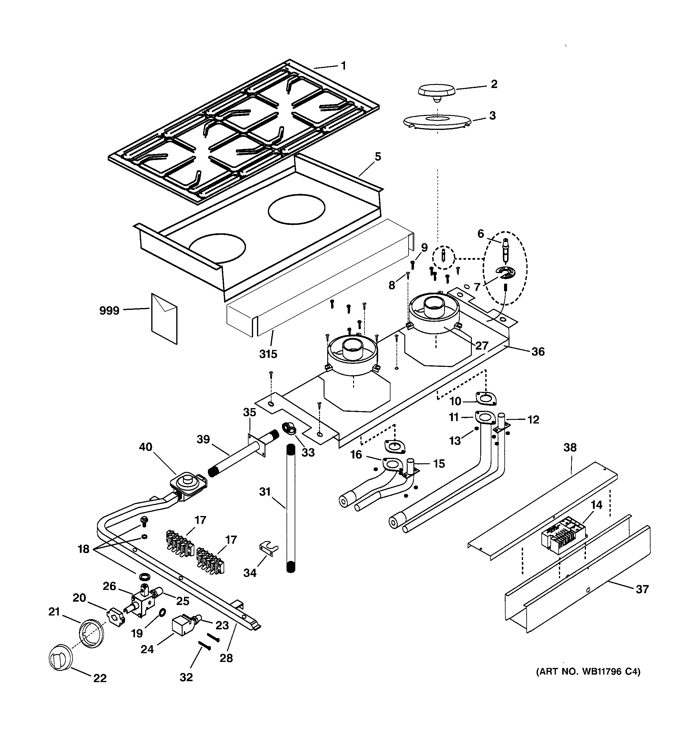 Cooktop & burner parts