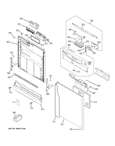 Escutcheon & door assembly