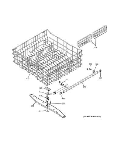 Upper rack assembly