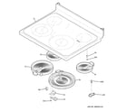 GE JB645SP4SS cooktop diagram