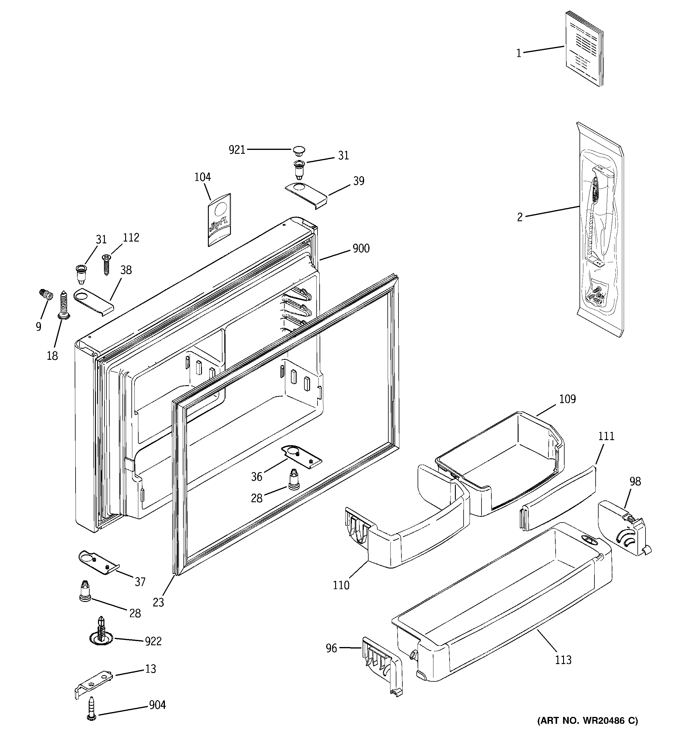 Freezer door