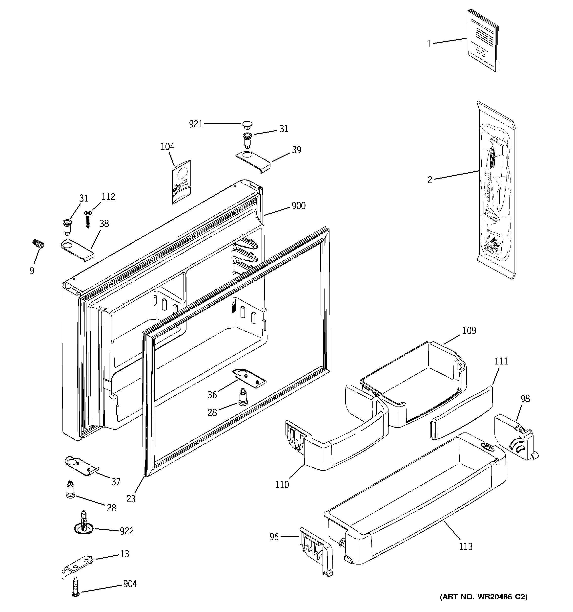 Freezer door