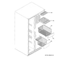 GE GWU23LGYAFSS freezer shelves diagram