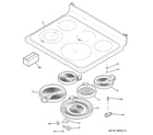 GE JB650SP2SS cooktop diagram