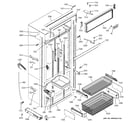GE ZICP360SRDSS freezer section, trim & components diagram