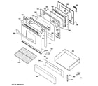 Hotpoint RGB790SER1SA door & drawer parts diagram