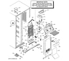 GE PSS25MGMBCC freezer section diagram