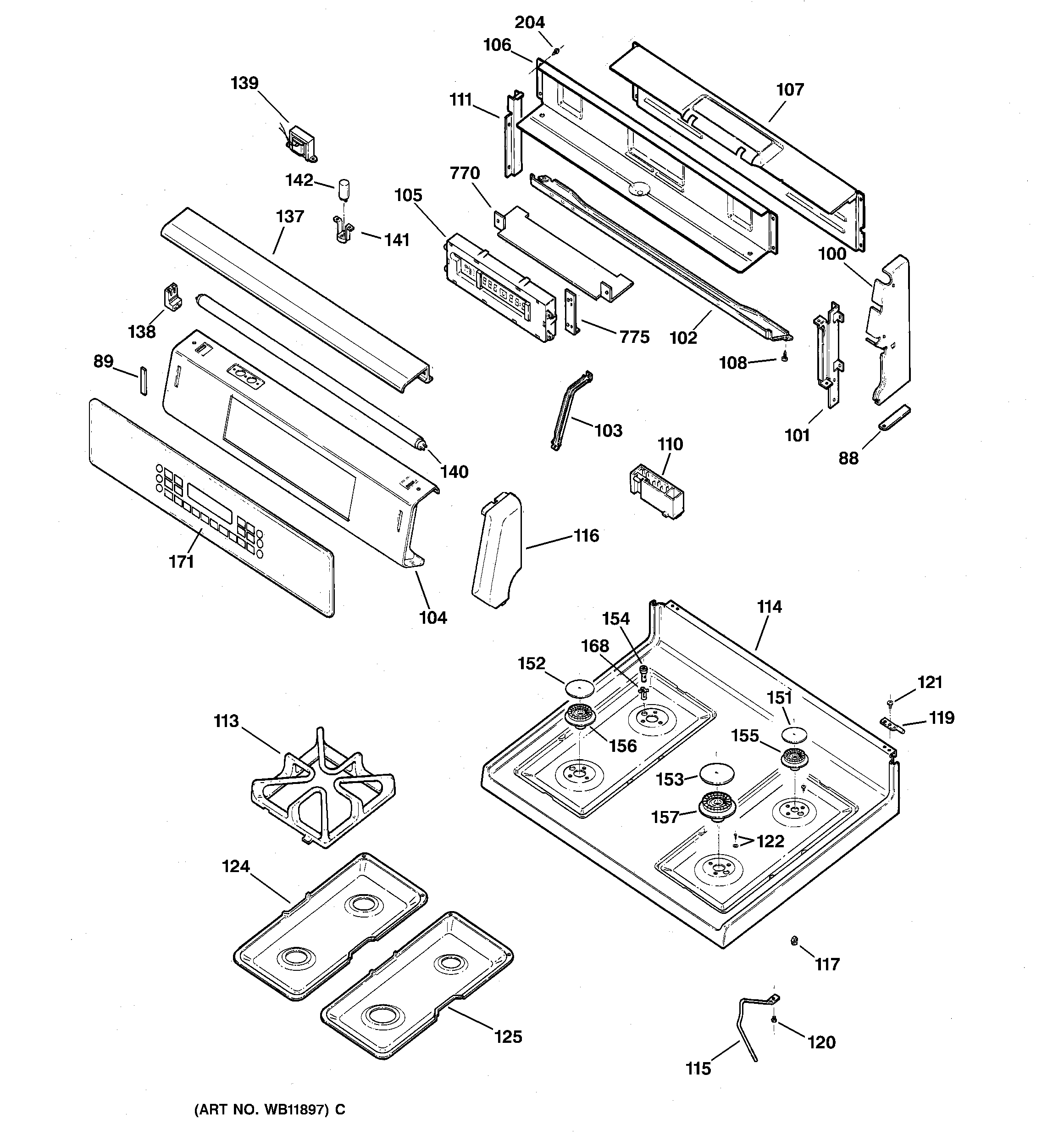 CONTROL PANEL & COOKTOP