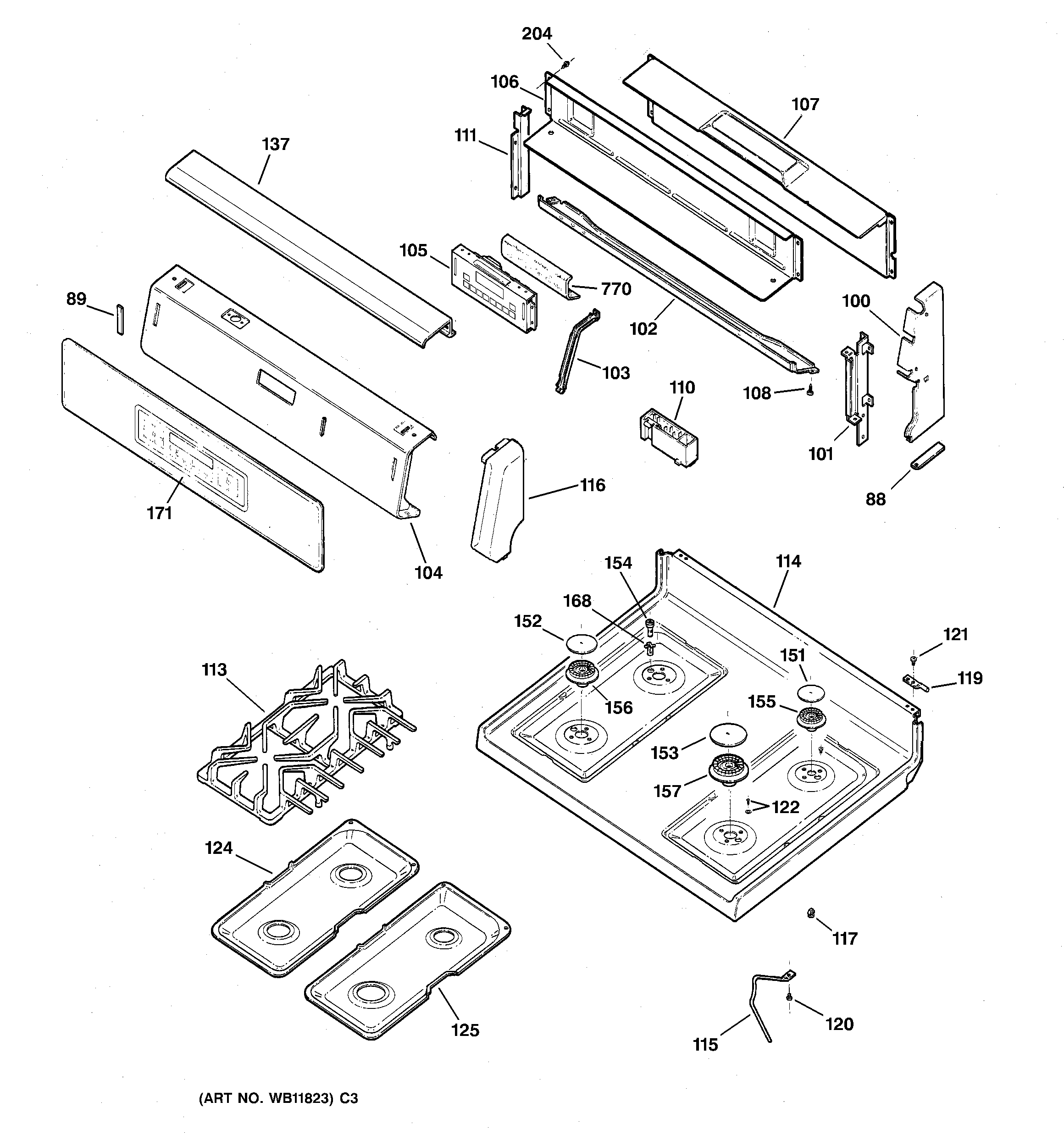 CONTROL PANEL & COOKTOP