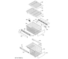 GE PSC23SHMCBS freezer shelves diagram